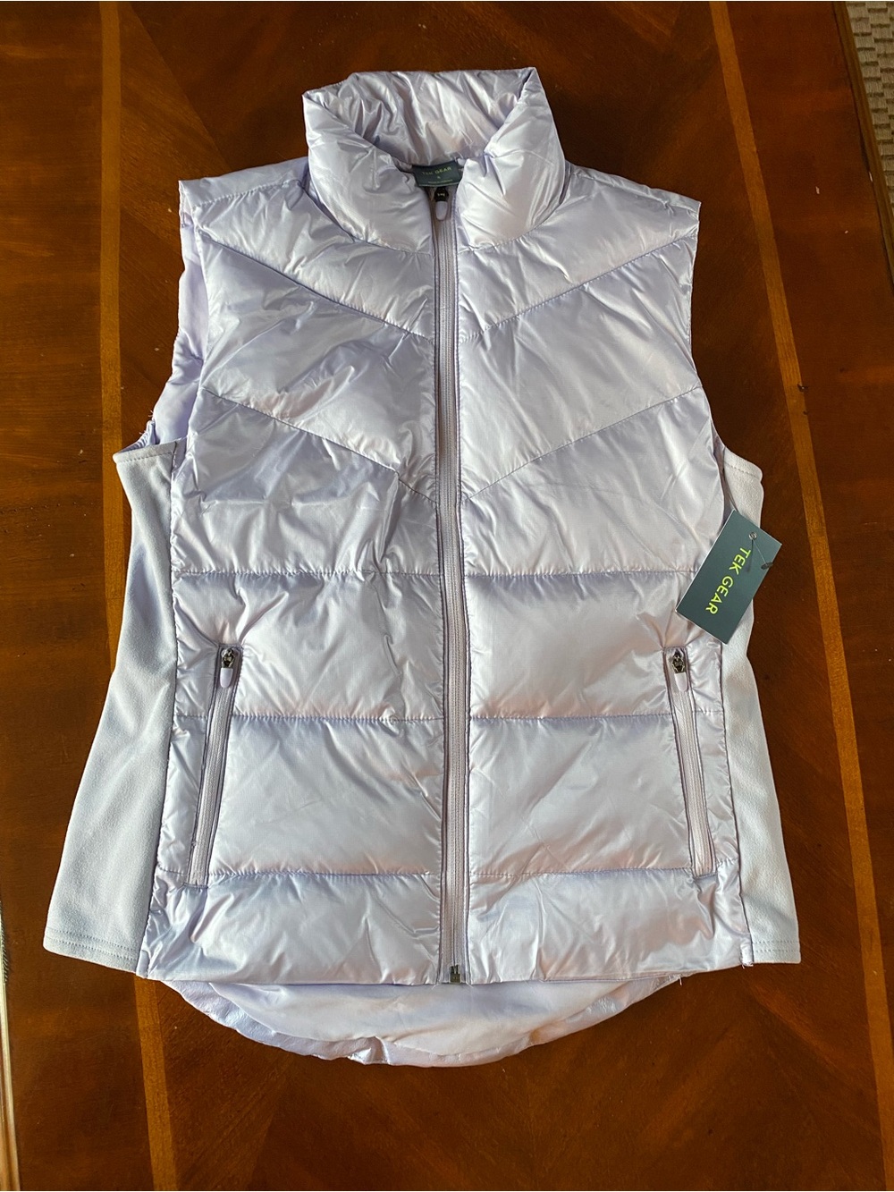 Tek Gear Women's S Lavender Quilted
Puffer Vest Full Zip 2 Pockets